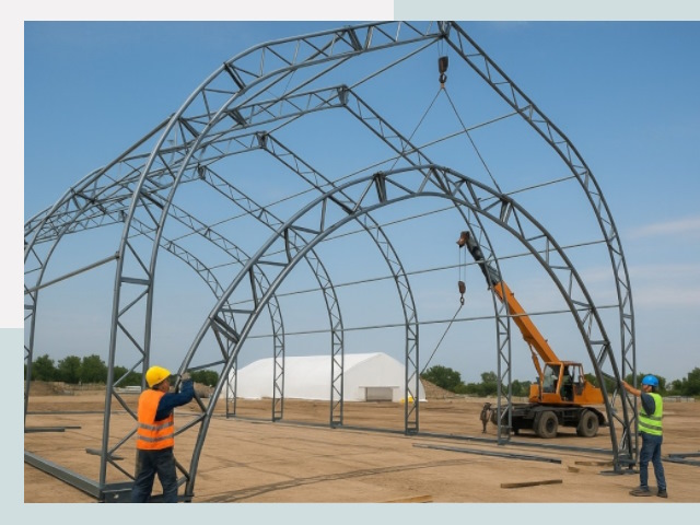 Монтаж ангаров в Южно-Сахалинске от 620 руб. - Надежно и быстро